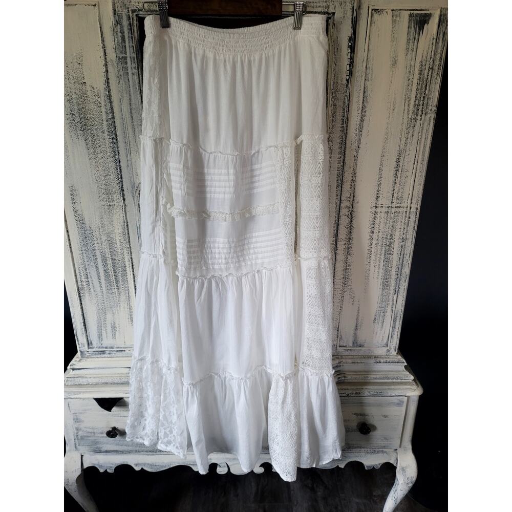 Anthropologie Tiered Lace Patchwork Skirt - XSP - Picture 7 of 7